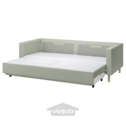 مبل تخت خواب شو 3 نفره ایکیا مدل IKEA LANDSKRONA رنگ سبز روشن گانارد/چوب