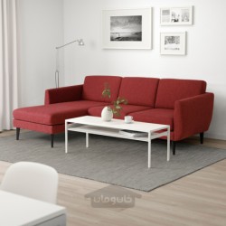 مبل راحتی 3نفره با شزلون ایکیا مدل IKEA SMEDSTORP رنگ قرمز لجده/قهوه ای