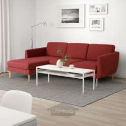 مبل راحتی 3نفره با شزلون ایکیا مدل IKEA SMEDSTORP رنگ قرمز لجده/قهوه ای