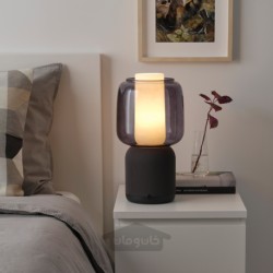 لامپ بلندگو با وای فای، سایه شیشه ای ایکیا مدل IKEA SYMFONISK رنگ مشکی