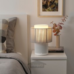 لامپ بلندگو با وای فای، سایه پارچه ای ایکیا مدل IKEA SYMFONISK رنگ سفید