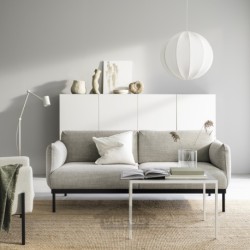 مبل 2 نفره ایکیا مدل IKEA ÄPPLARYD رنگ خاکستری روشن لجده