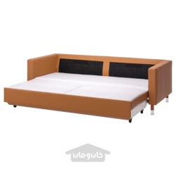 مبل تخت خواب شو 3 نفره ایکیا مدل IKEA LANDSKRONA رنگ گران/طلایی-قهوه ای بومستاد/فلز