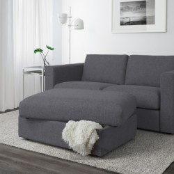 زیرپایی با انباری ایکیا مدل IKEA VIMLE رنگ خاکستری متوسط ​​گانارد