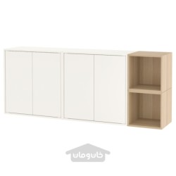 ترکیب کابینت دیواری ایکیا مدل IKEA EKET رنگ سفید/اثر بلوط رنگ آمیزی شده سفید