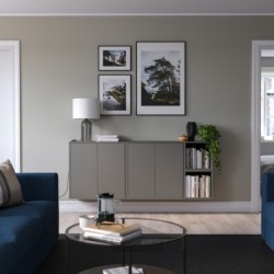 ترکیب کابینت دیواری ایکیا مدل IKEA EKET رنگ خاکستری تیره