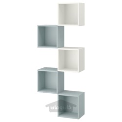 ترکیب ذخیره سازی دیواری ایکیا مدل IKEA EKET رنگ چند رنگ/ خاکستری-آبی روشن