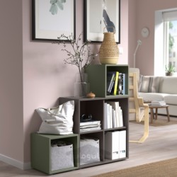 ترکیب کابینت با پایه ها ایکیا مدل IKEA EKET رنگ خاکستری تیره/سبز خاکستری