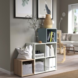 ترکیب کابینت با پایه ها ایکیا مدل IKEA EKET رنگ سفید/افکت بلوط رنگ آمیزی شده به رنگ سفید خاکستری-آبی روشن