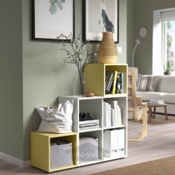 ترکیب کابینت با پایه ها ایکیا مدل IKEA EKET رنگ سفید/زرد کم رنگ