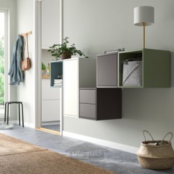 ترکیب کابینت دیواری ایکیا مدل IKEA EKET رنگ سفید/چند رنگ