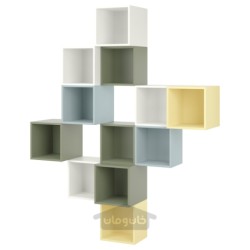 ترکیب کابینت دیواری ایکیا مدل IKEA EKET رنگ چند رنگ/سفید