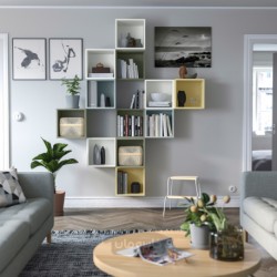 ترکیب کابینت دیواری ایکیا مدل IKEA EKET رنگ چند رنگ/سفید