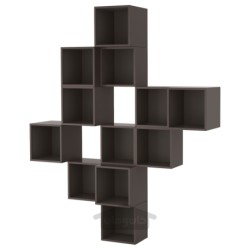 ترکیب کابینت دیواری ایکیا مدل IKEA EKET رنگ خاکستری تیره
