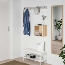 کمد دیواری با درب شیشه ای ایکیا مدل IKEA EKET رنگ اثر بلوط رنگ آمیزی شده سفید