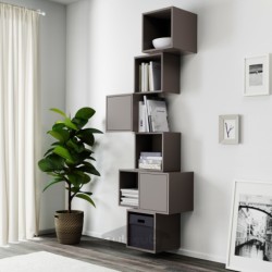 ترکیب کابینت دیواری ایکیا مدل IKEA EKET رنگ خاکستری تیره