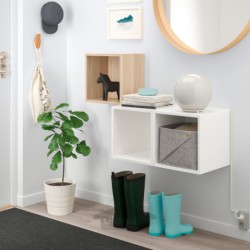 ترکیب کابینت دیواری ایکیا مدل IKEA EKET رنگ اثر بلوط رنگ آمیزی شده سفید/سفید