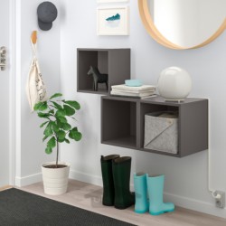 ترکیب کابینت دیواری ایکیا مدل IKEA EKET رنگ خاکستری تیره