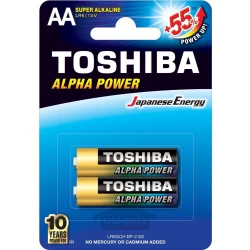 باتری قلمی سوپر آلکالاین کارت 2 عددی توشیبا مدل TOSHIBA ALPHA POWER