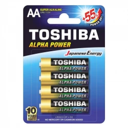 باتری قلمی سوپر آلکالاین کارت 4 عددی توشیبا مدل TOSHIBA ALPHA POWER