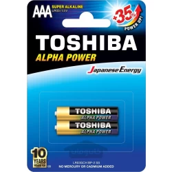 باتری نیم قلمی سوپر آلکالاین کارت 2 عددی توشیبا مدل TOSHIBA ALPHA POWER