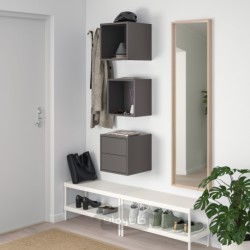 ترکیب ذخیره سازی دیواری ایکیا مدل IKEA EKET رنگ خاکستری تیره