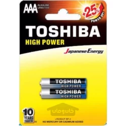 باتری نیم قلمی آلکالاین کارت 2 عددی توشیبا مدل TOSHIBA HIGH POWER 