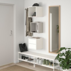 ترکیب ذخیره سازی دیواری ایکیا مدل IKEA EKET رنگ خاکستری روشن/سفید
