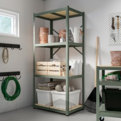واحد قفسه بندی ایکیا مدل IKEA BROR رنگ خاکستری-سبز/تخته سه لایه کاج