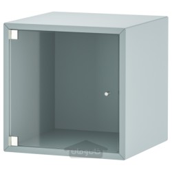 کمد دیواری با درب شیشه ای ایکیا مدل IKEA EKET رنگ خاکستری مایل به آبی روشن