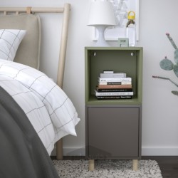 ترکیب کابینت با پایه ها ایکیا مدل IKEA EKET رنگ خاکستری تیره خاکستری سبز/چوبی