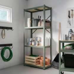 واحد قفسه بندی ایکیا مدل IKEA BROR رنگ خاکستری-سبز/تخته سه لایه کاج