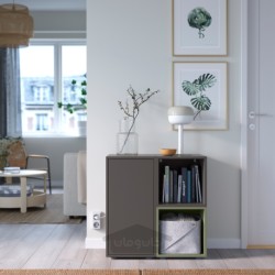 ترکیب کابینت با پایه ها ایکیا مدل IKEA EKET رنگ خاکستری تیره خاکستری تیره/خاکستری-سبز