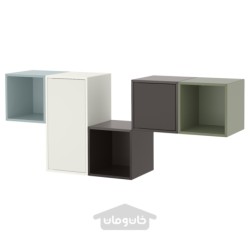 ترکیب کابینت دیواری ایکیا مدل IKEA EKET رنگ سفید/چند رنگ