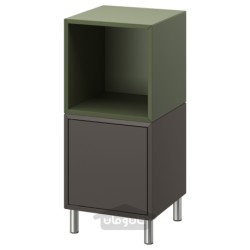ترکیب کابینت با پایه ها ایکیا مدل IKEA EKET رنگ خاکستری تیره خاکستری سبز/فلزی