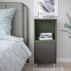 ترکیب کابینت با پایه ها ایکیا مدل IKEA EKET رنگ خاکستری تیره خاکستری سبز/فلزی