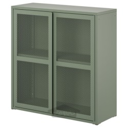 کابینت درب دار ایکیا مدل IKEA IVAR رنگ مش خاکستری-سبز