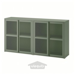 کابینت درب دار ایکیا مدل IKEA IVAR رنگ مش خاکستری-سبز