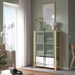 کابینت درب دار ایکیا مدل IKEA IVAR رنگ مش کاج/خاکستری سبز