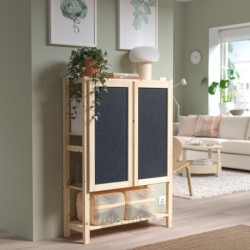 واحد قفسه بندی با درب ایکیا مدل IKEA IVAR رنگ کاج/نمد
