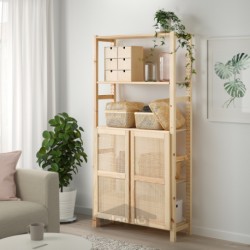 واحد قفسه بندی با درب ایکیا مدل IKEA IVAR رنگ کاج