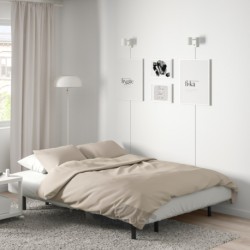 مبل تخت خواب شو 3 نفره ایکیا مدل IKEA NYHAMN رنگ با تشک فنری جیبی/ خاکستری کنیسا/بژ