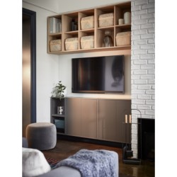 کابینت دارای 2 درب و 1 قفسه ایکیا مدل IKEA EKET رنگ خاکستری تیره