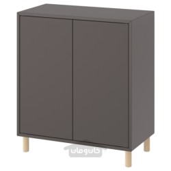ترکیب کابینت با پایه ها ایکیا مدل IKEA EKET رنگ خاکستری تیره/چوب