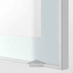 درب شیشه ای ایکیا مدل IKEA GLASSVIK رنگ سفید/شیشه شفاف سبز روشن