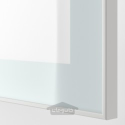 درب شیشه ای ایکیا مدل IKEA GLASSVIK رنگ سفید/شیشه مات سبز روشن