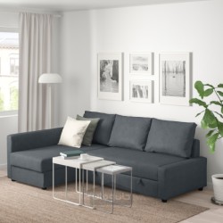 مبل نبشی با انباری ایکیا مدل IKEA FRIHETEN رنگ خاکستری تیره هایلی