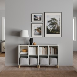 ترکیب کابینت با پایه ها ایکیا مدل IKEA EKET رنگ چوب سفید