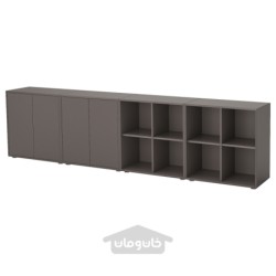 ترکیب کابینت با پایه ها ایکیا مدل IKEA EKET رنگ خاکستری تیره/خاکستری تیره