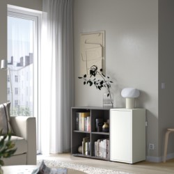 ترکیب کابینت با پایه ها ایکیا مدل IKEA EKET رنگ سفید/خاکستری تیره